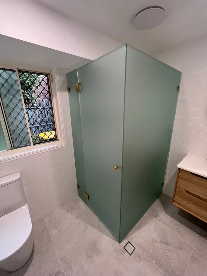 Translucent glass shower screen