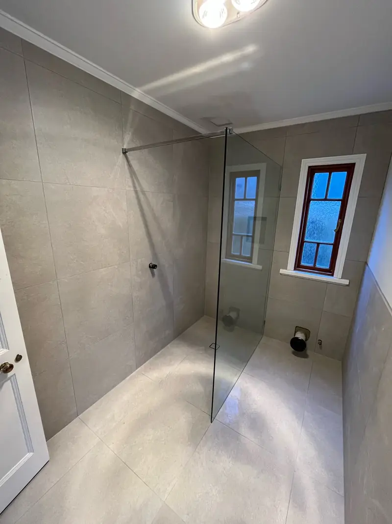 Walk-in frameless shower panel